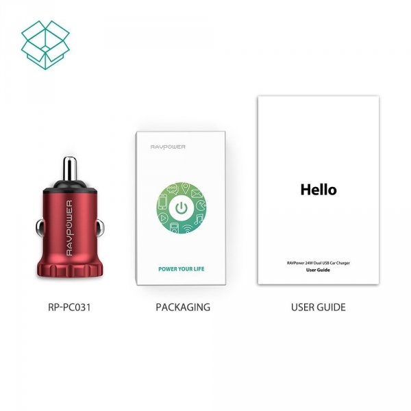 RAVPower kili USB Mini Ara arj Cihaz-Red