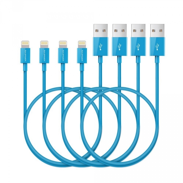 RAVPower Apple Lightning to USB Kablo (4 Adet)-Blue