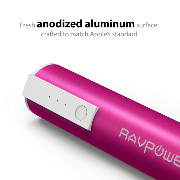 RAVPower Luster Mini Tanabilir Batarya (3350 mAh)-Pink