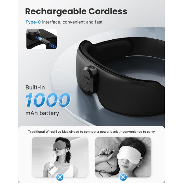 RENPHO Bluetooth Akll Uyku Maskesi