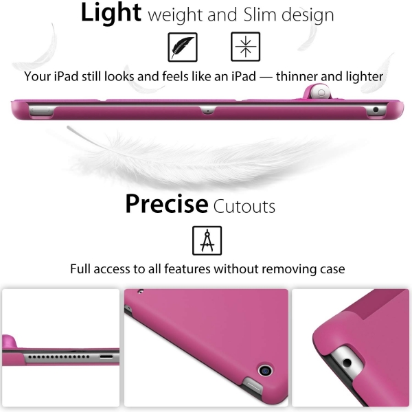 ROARTZ iPad Kalem Bölmeli Kılıf (10.2 inç) (7.Nesil)-Metallic Magenta