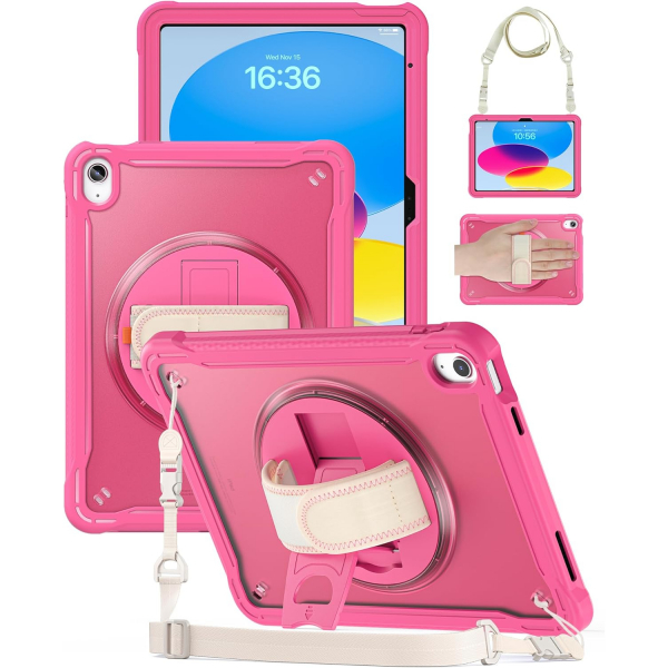 RUGGYCASE iPad 10.Nesil Klf(10.9 in)-Rose Red