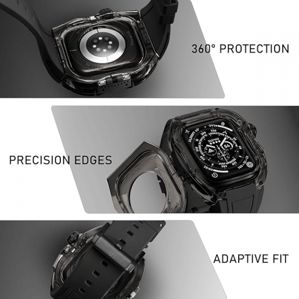 RYUEUYA  Apple Watch 10 46mm Bumper Klf-Black Black 