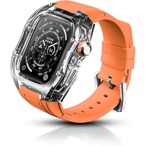 RYUEUYA  Apple Watch 10 46mm Bumper Klf-Clear Orange 