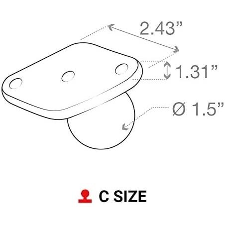 Ram Mounts Elmas Bilyal C Size Taban RAM-238U