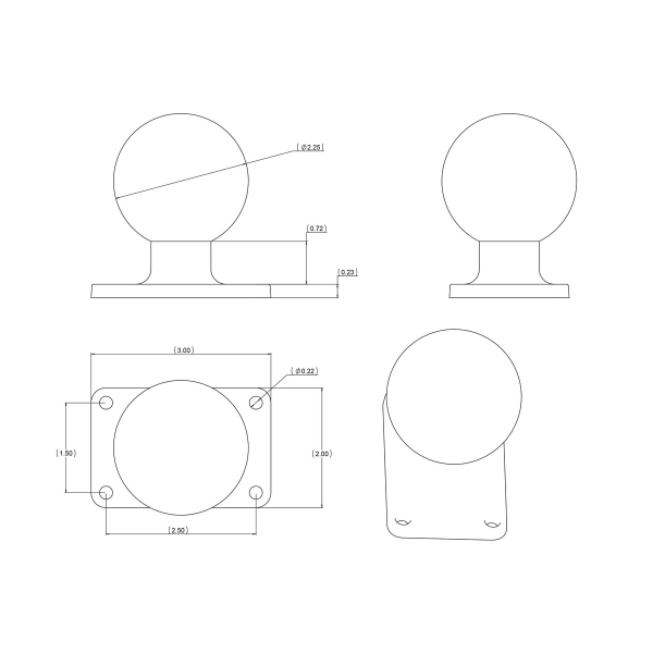 Ram Mounts D Size Delikli Desenli Top Taban RAM-D-202U-23