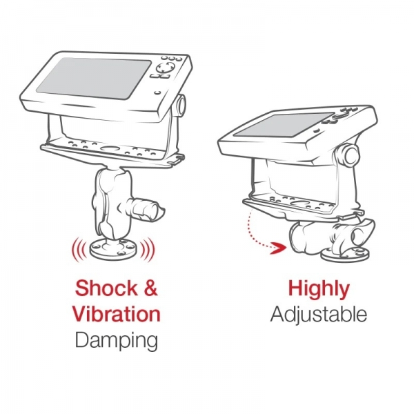  Ram Mounts Deniz Elektronii Yuvas Ksa Boy Hi-Torq Anahtar RAM-D-111-C-KNOB9H