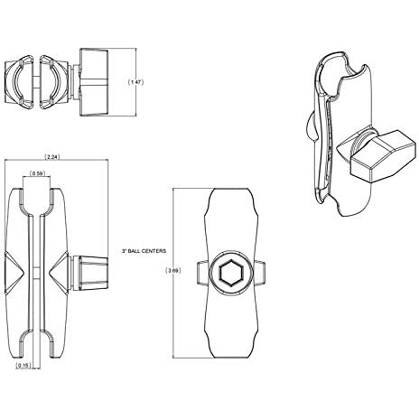 Ram Mounts ift Soket Kolu RAM-B-201U 