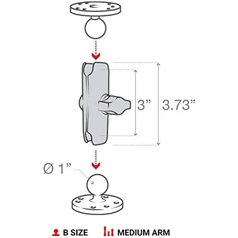 Ram Mounts ift Soket Kolu RAM-B-201U 