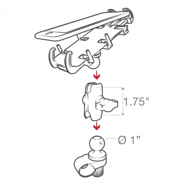 Ram Mounts Quick-Grip Telefon Yuvas Ve Tough-Strap Gidon Taban RAP-B-460-A-PD3U