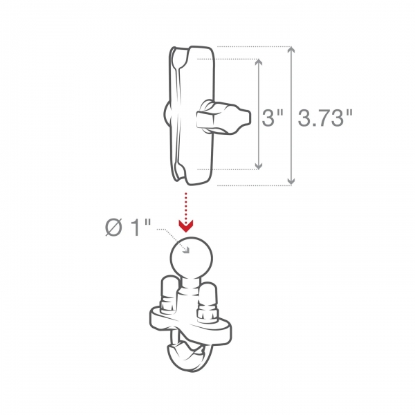 Ram Mounts U-Cvata Tabanl 473 mL ecek Tutucu RAM-B-132RU