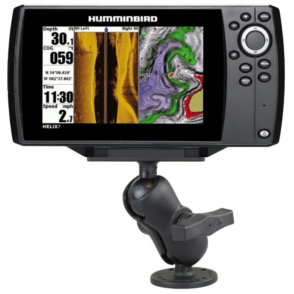 Ram Mounts Humminbird Helix 7 Uyumlu Drill-Down Ksa Boy ift Bilyal Montaj Seti RAM-202-24-B-202U