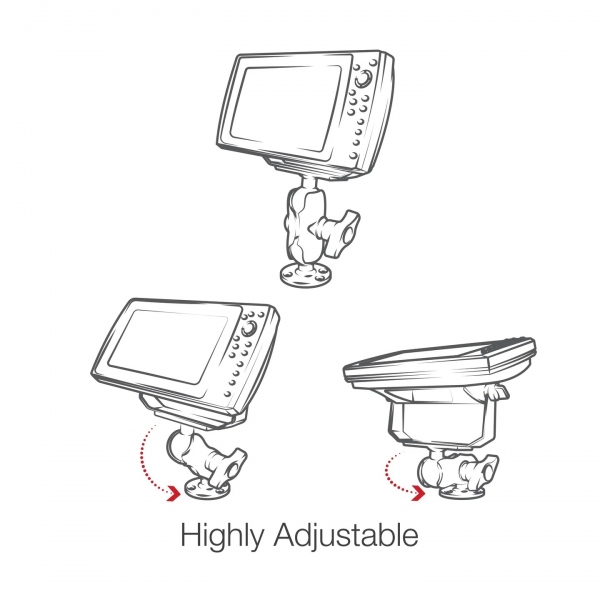 Ram Mounts Humminbird Helix Ve Solix in Drill-Down Ball Mount RAM-D-202-25-C-202U 