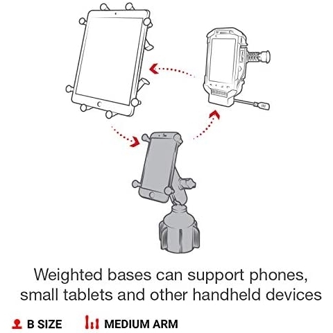 Ram Mounts X-Grip Telefon Yuvas Stubby Bardak Tutucu Taban RAP-B-299-4-UN10U