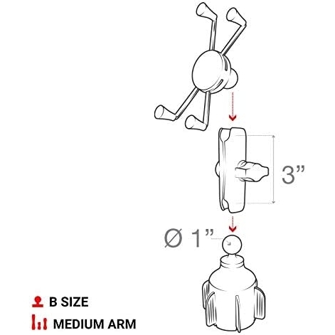 Ram Mounts X-Grip Telefon Yuvas Stubby Bardak Tutucu Taban RAP-B-299-4-UN10U