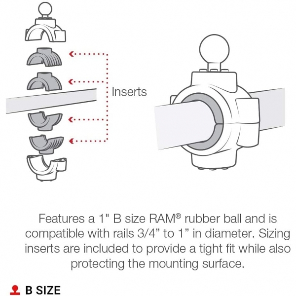 Ram Mounts Torque Orta Boy Ray B Size Taban RAM-B-408-75-1U