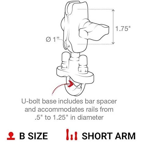 Ram Mounts X-Grip U-Cvata Tabanl Telefon Tutucu Seti RAM-B-149Z-A-UN7U