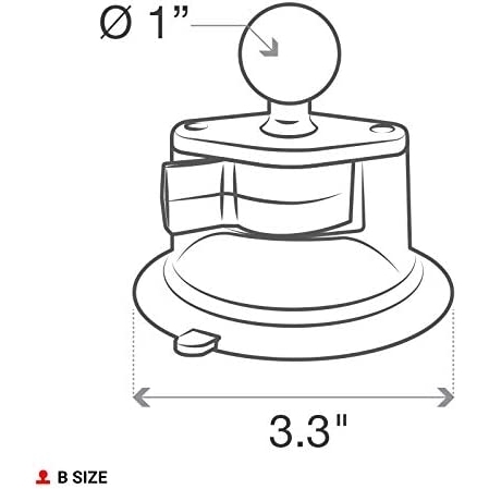 Ram Mounts Twist-Lock Bilyeli Bileik Vantuz Taban RAP-B-224-1U 