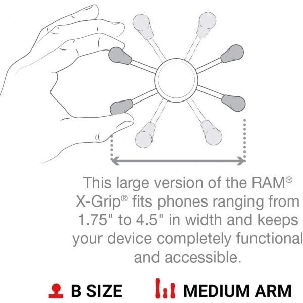 Ram Mounts X-Grip Elmas Tabanl Byk Telefon Tutucu Seti RAM-B-102-UN10U
