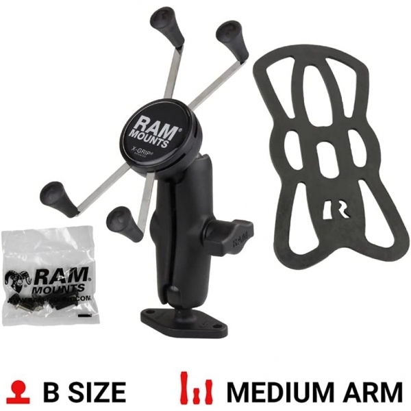 Ram Mounts X-Grip Elmas Tabanl Byk Telefon Tutucu Seti RAM-B-102-UN10U
