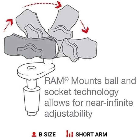 Ram Mounts X-Grip Kk Tabanl atal Motosiklet in Telefon Tutucu Seti RAM-B-176-A-UN10U