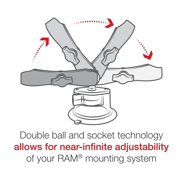 Ram Mounts X-Grip Twist-Lock Vantuzlu Ara i Uzun Boy Telefon Tutucu Seti RAM-B-166-C-UN10U