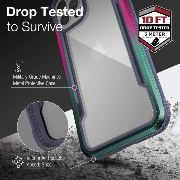 Raptic Apple iPhone 12 Pro Max Shield Serisi Klf (MIL-STD-810G)-Teal Purple