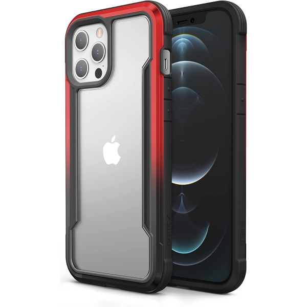 Raptic Apple iPhone 12 Pro Max Shield Serisi Klf (MIL-STD-810G)-Red Gradient