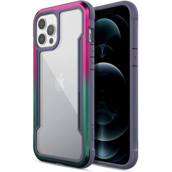 Raptic Apple iPhone 12 Pro Shield Serisi Klf (MIL-STD-810G)-Teal Purple