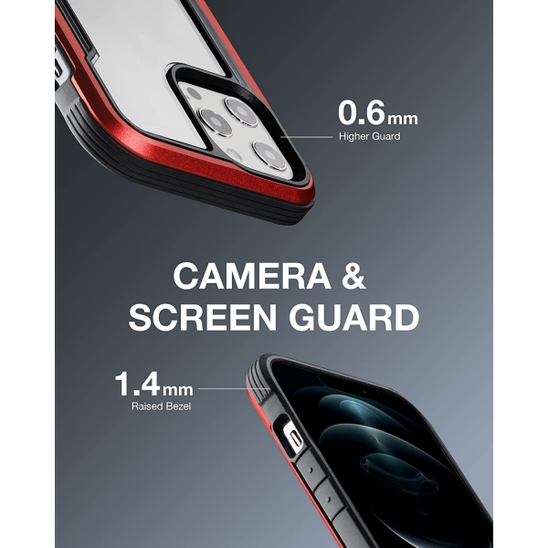 Raptic Apple iPhone 12 Pro Shield Serisi Klf (MIL-STD-810G)-Red Gradient