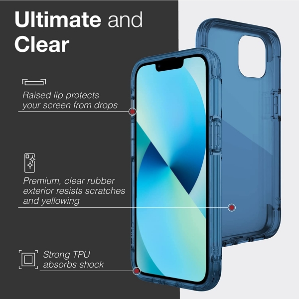 Raptic Apple iPhone 13 Air Serisi Klf (MIL-STD-810G)-Blue