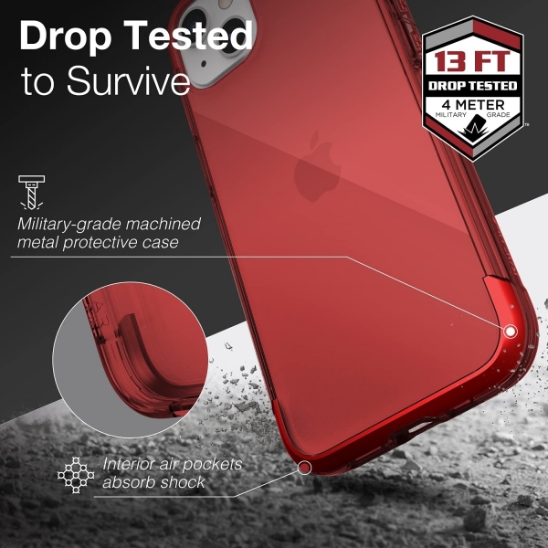 Raptic Apple iPhone 13 Air Serisi Klf (MIL-STD-810G)-Red