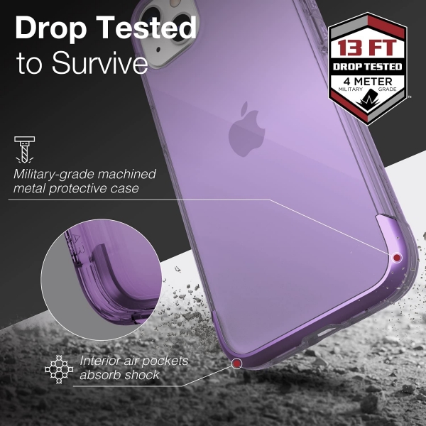 Raptic Apple iPhone 13 Air Serisi Klf (MIL-STD-810G)-Purple