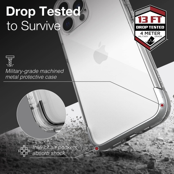 Raptic Apple iPhone 13 Pro Air Serisi Klf (MIL-STD-810G)-Clear