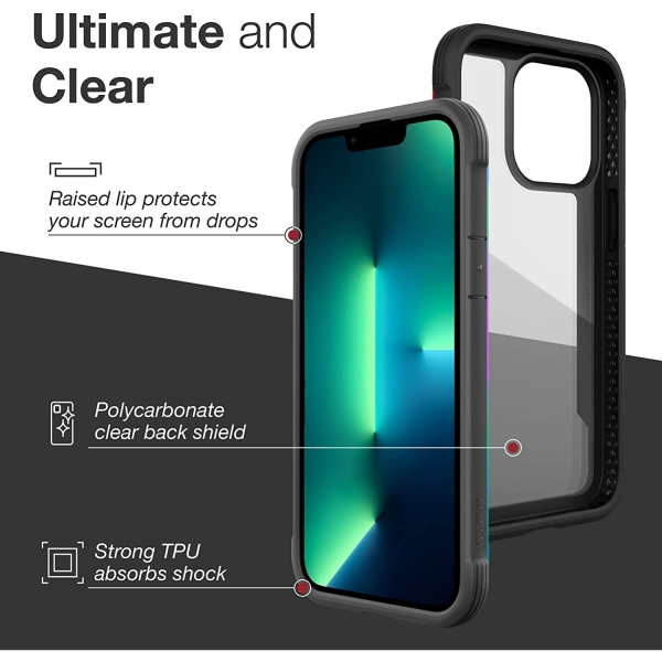 Raptic Apple iPhone 13 Pro Max Shield Serisi Klf (MIL-STD-810G)- Iridescent