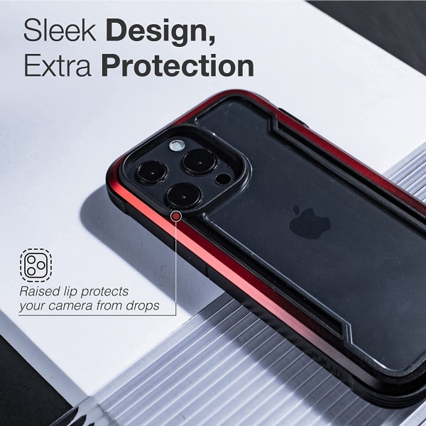 Raptic Apple iPhone 13 Pro Shield Serisi Klf (MIL-STD-810G)-Red Gradient