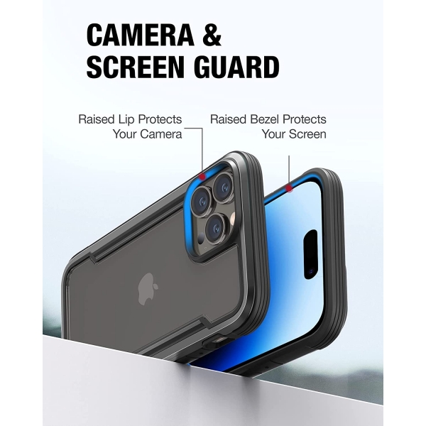 Raptic Apple iPhone 14 Pro Max Shield Serisi Klf (MIL-STD-810G)-Blue