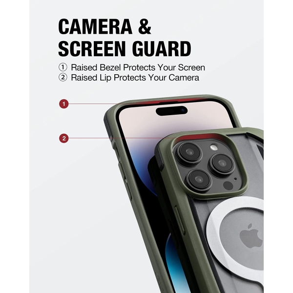 Raptic Secure Serisi iPhone 14 Pro Klf (MIL-STD-810G)-Moss Green