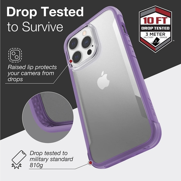 Raptic Terrain Serisi iPhone 13 Pro Max Klf (MIL-STD-810G)-Purple