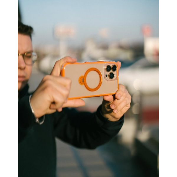 Raptic iPhone 16 Pro Max 360 Spin Klf -Orange