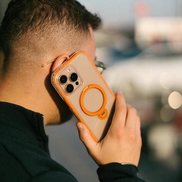 Raptic iPhone 16 Pro Max 360 Spin Klf -Orange
