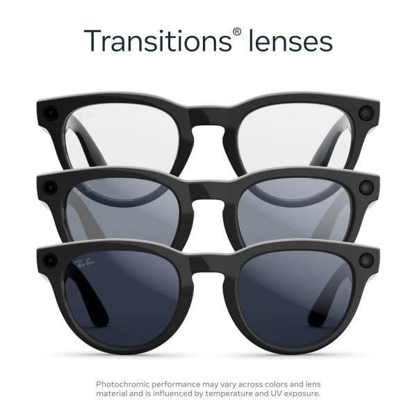 Ray-Ban Meta Headliner Gen2 Ak�ll� G�zl�k (Low Bridge)-Parlak Siyah/Transitions Safir Lens