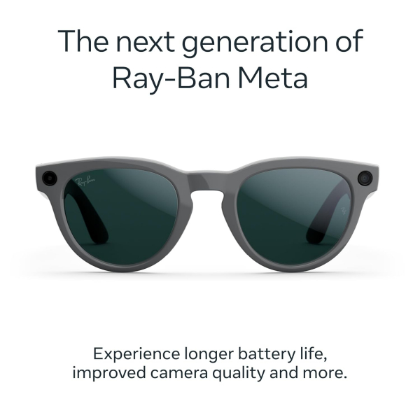 Ray-Ban Meta Headliner Gen2 Ak�ll� G�zl�k (Low Bridge)-Parlak Asteroid Gri/Transitions Emerald Lensler