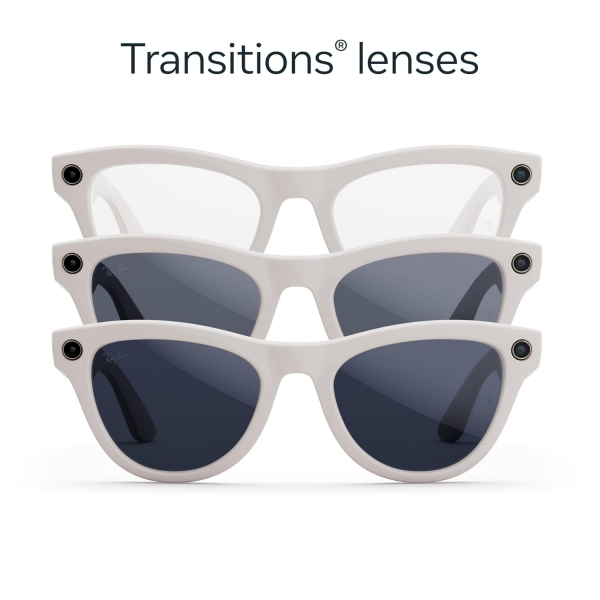 Ray-Ban Meta Skyler Gen1 Ak�ll� G�zl�k-Parlak Tebe�ir Grisi/Transitions Safir Lensler