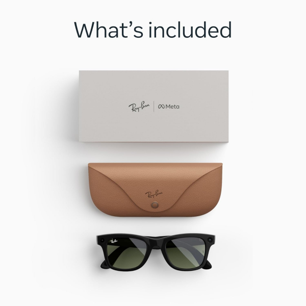 Ray-Ban Meta Wayfarer Gen2 Ak�ll� G�zl�k (Large)-Parlak Siyah/Ye�il Lensler