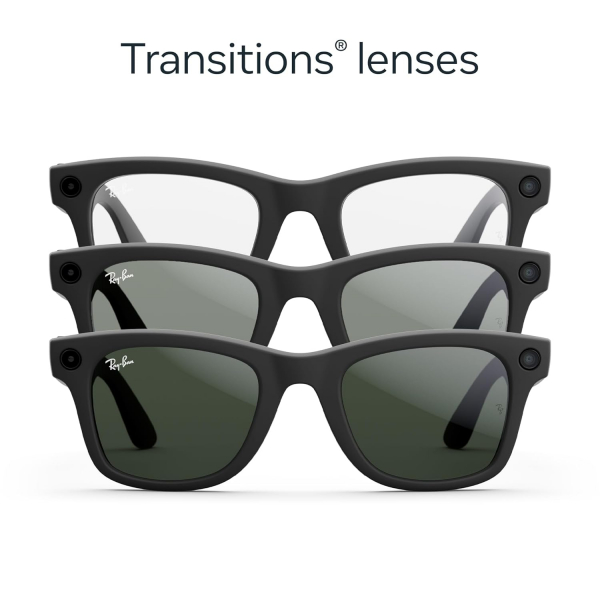 Ray-Ban Meta Wayfarer Ak�ll� G�zl�k (Gen2, Large)-Parlak Siyah/Transitions Grafit Ye�il Lensler