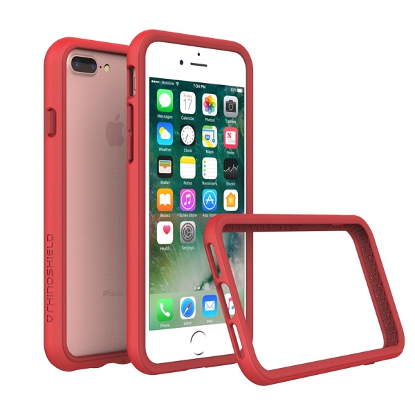RhinoShield Apple iPhone 7 Plus CrashGuard Bumper Klf (MIL-STD 810G)-Red