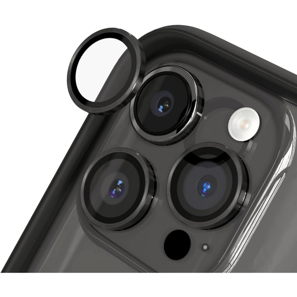 RhinoShield 9H Temperli Apple iPhone 15 Pro/15 Pro Max Kamera Koruyucu(2 Adet)-Grey