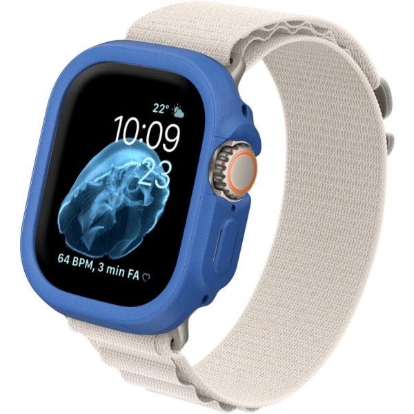 RhinoShield Apple Watch Ultra/2.Nesil Koruyucu Bumper Klf (49mm)-Cobalt Blue
