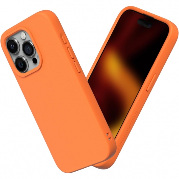 RhinoShield SolidSuit Serisi Apple iPhone 15 Pro Klf (MIL-STD-810G)-Neon Orange